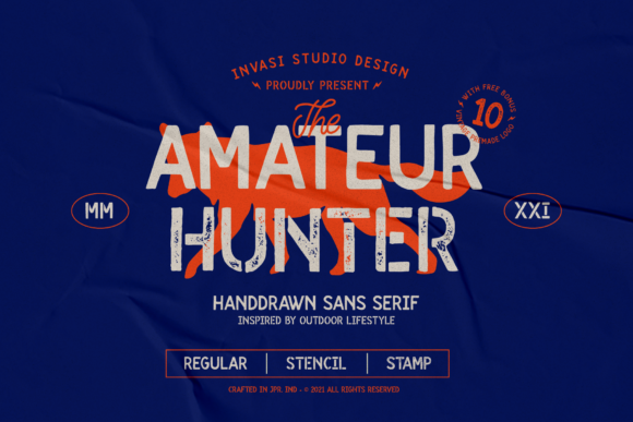 Amateur Hunter: A Bold Vintage Display Font for Modern Design